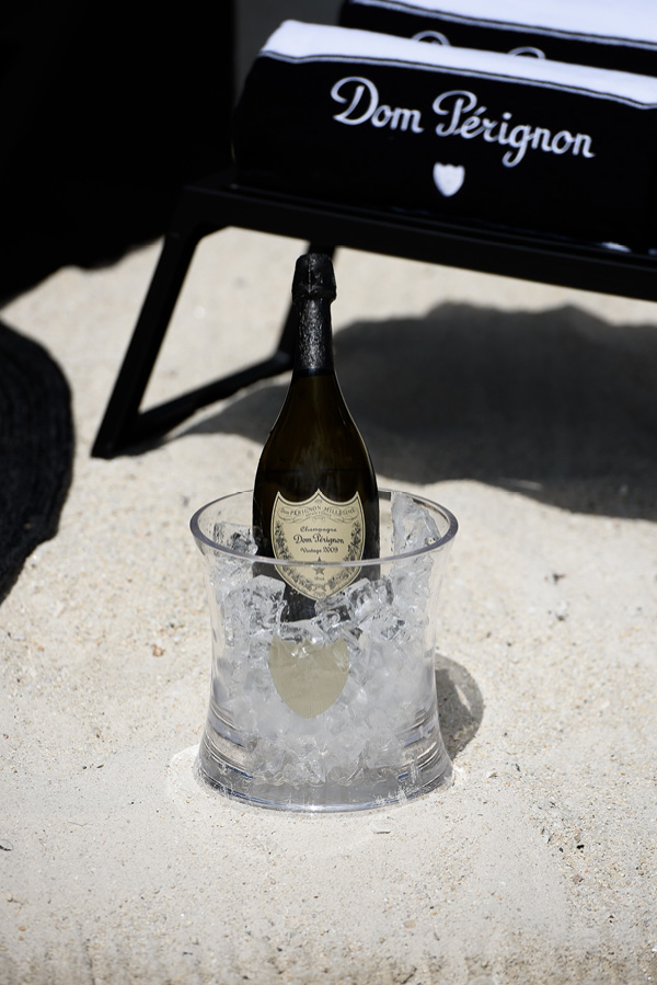 Dom Perignon on the beach.