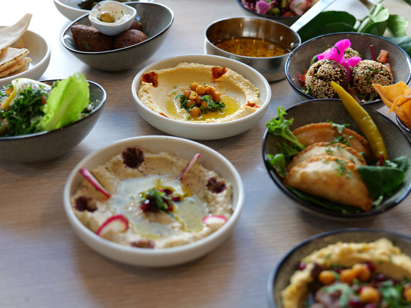Lebanese dips and salads from Leila's at the Grand in Bowral