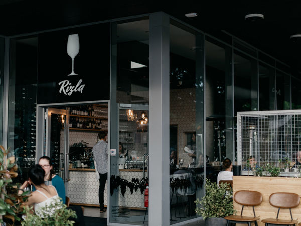 the restaurant exterior of Rizla, Braddon