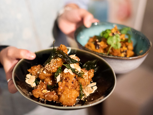 two plates of food at White Chaco, Braddon