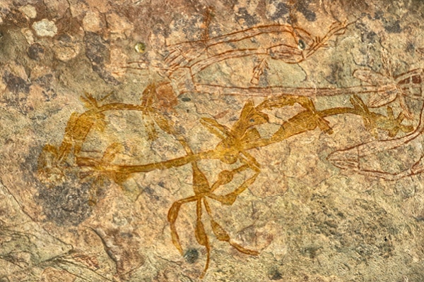 Ancient rock drawings.