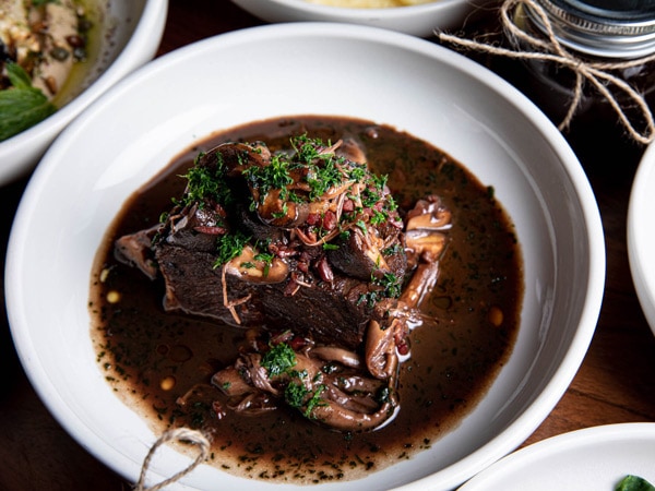 a meaty dish at Ates restaurant, Blue Mountains