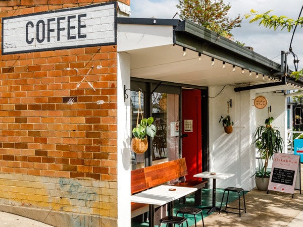 the cafe exterior of Kickaboom, Glenbrook