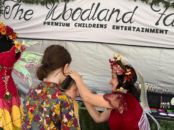 face painting at The Woodland Faerie, Blue Mountains market