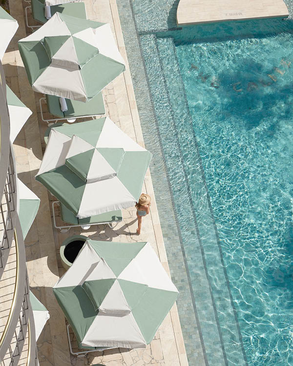 Aerial view of pool at Calile Hotel, Brisbane