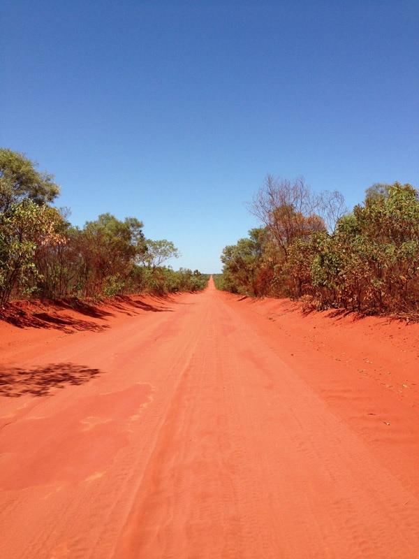 the red dirt track along Cape Leveque Road