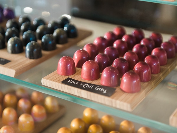 artisan chocolate products on display at Cocoa Nib, Pokolbin in the Hunter Valley