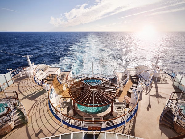 the pool deck onboard Princess Cruises