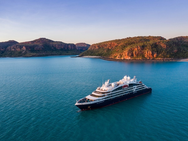 an aerial view of the Le Laperouse cruise ship in Australia