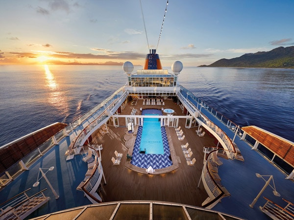 a pool deck on top of MS Europa cruise ship, Australia