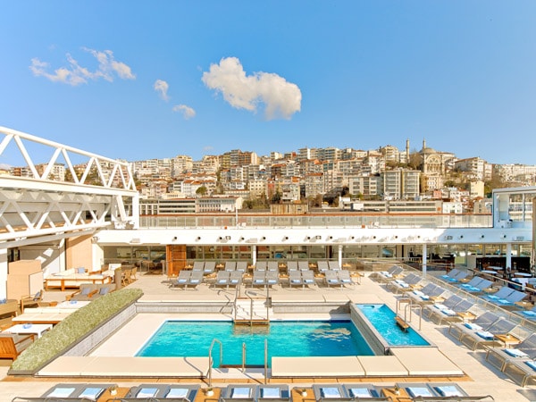 the main pool of Viking cruise