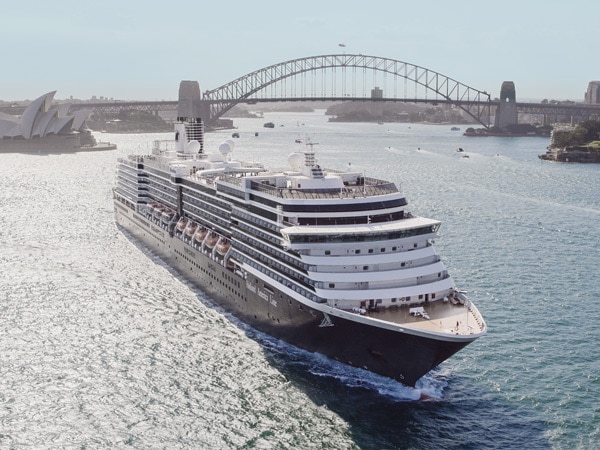 an aerial view of the Noordam cruise ship, Australia