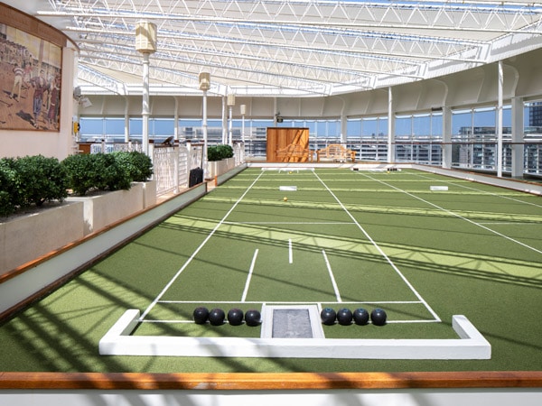 the games deck and activity area at Queen Elizabeth cruise ship, Australia