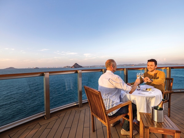 two people dining aboard the Coral Princess cruise ship, Australia