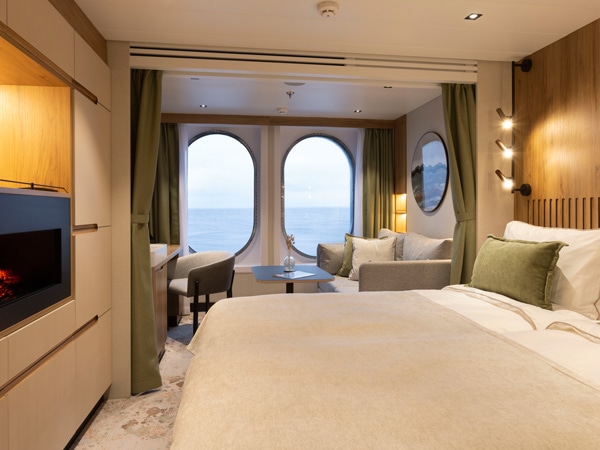 an elegant suite with ocean views