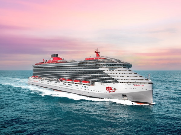 the ship exterior of Virgin Voyages' Resilient Lady