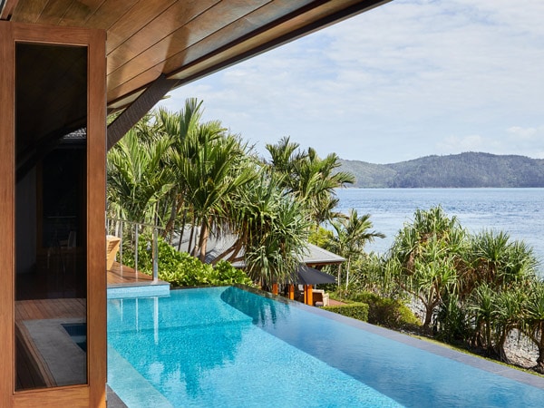 the infinity pool at qualia Beach House