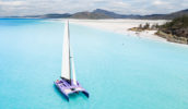 Catamaran on water in The Whitsundays