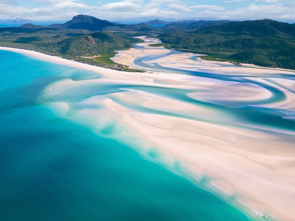 Aerial view of Whitehaven Beach, The Whitsundays