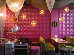 an eclectic and colourful interior at Joe's Bar in East Hotel Canberra
