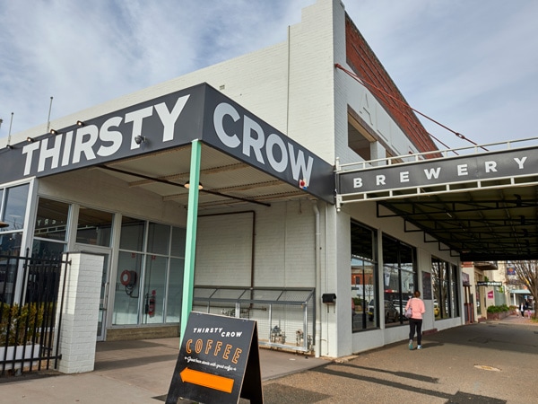 the exterior of Thirsty Crow Brewery in Wagga Wagga