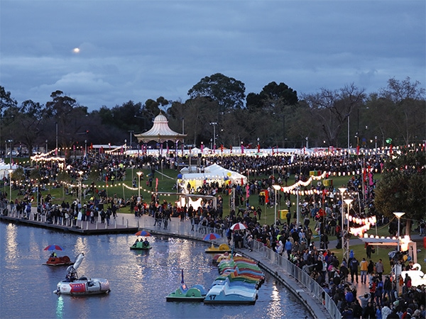 Riverside Elder Park is the setting for this year’s family-friendly Moon Lantern Parade