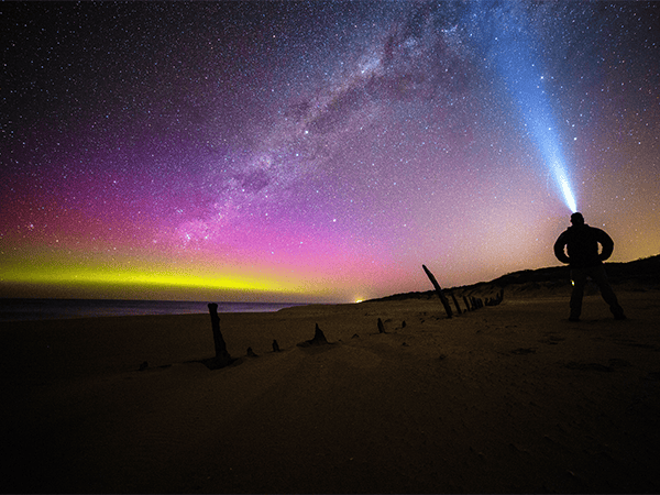 Southern lights in Victoria, Australia