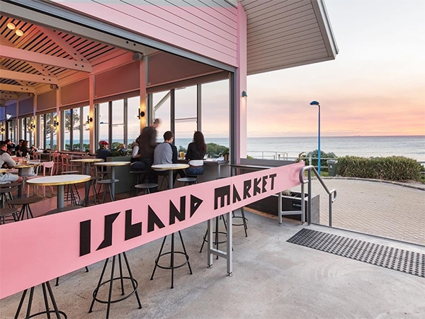 Island Market is a bright and airy restaurant on Trigg Beach