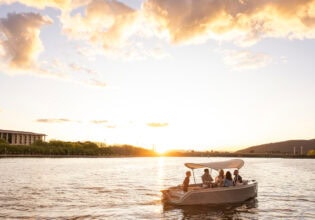 Group on a Go Boat on Lake Burley Griffin in Canberra