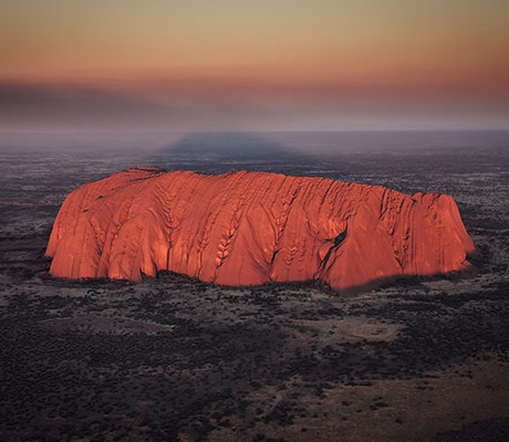 Uluru helicopter tour at sunrise