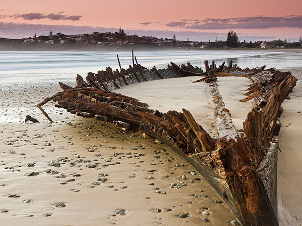 ship wreck at Woolgoolga Beach coffs harbour