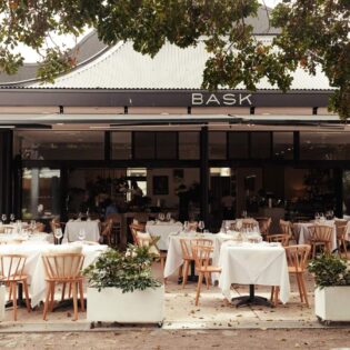 Exterior view of BASK Restaurant dining space at Peregian Beach on the Sunshine Coast
