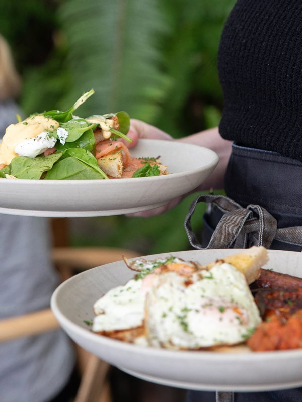 Breakfast dishes being served at Eumundi 101