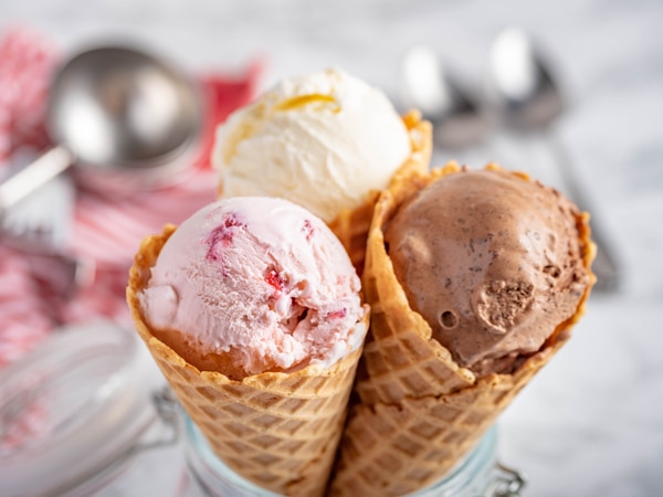 Three ice-cream cones