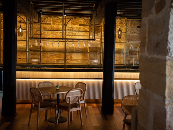 Sandstone interior of Ploos restaurant Circular Quay
