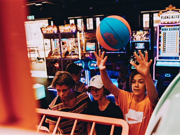 boys playing basketball at Pixels on Hastings Street