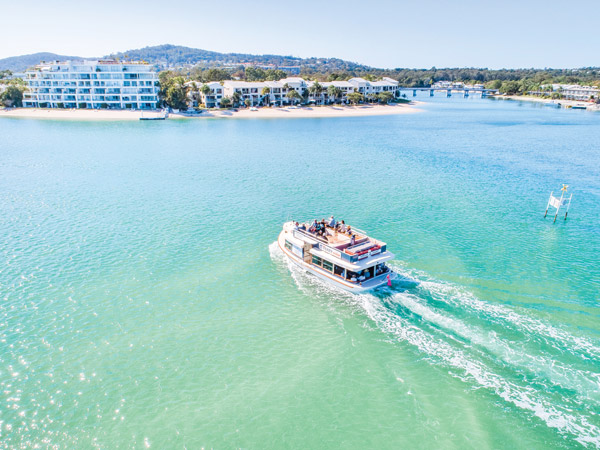 an overhead shot of Noosa Ferry