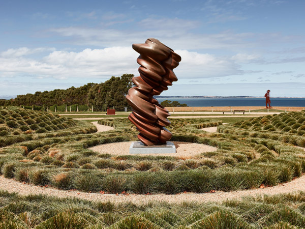 the sculpture garden at Pt. Leo Estate, Mornington Peninsula
