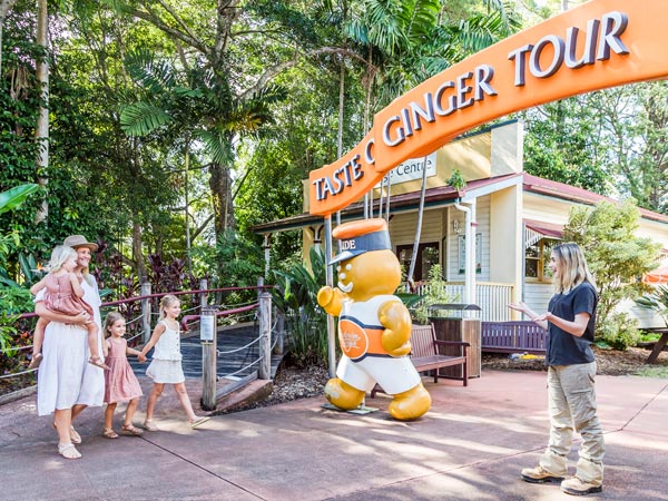 a family touring around The Ginger Factory