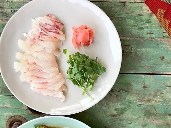 woody head snapper sashimi from The French Pantree