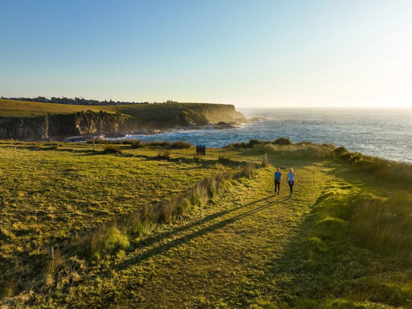 an aerial view of the Kiama Coast Walk
