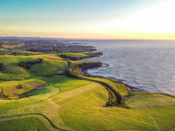 the Kiama Coast Walk as seen from above 