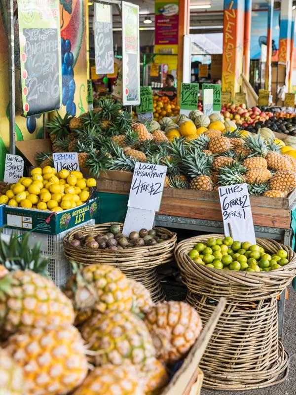 Fresh tropical fruit stalls at Rusty's Markets in the heart of Cairns. (Image: Tourism and Events Queensland)