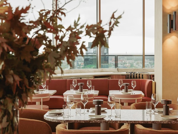 the dining interior at Beverley Rooftop, South Yarra