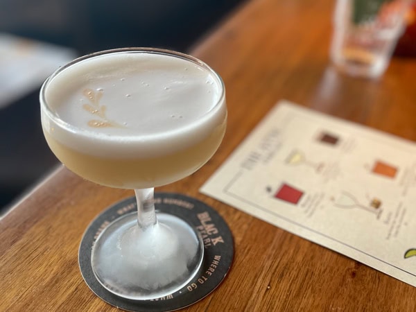 a cocktail drink on the table at Black Pearl, Fitzroy