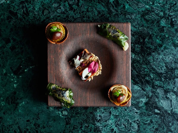 a table-top view of food at Navi Lounge, Yarraville