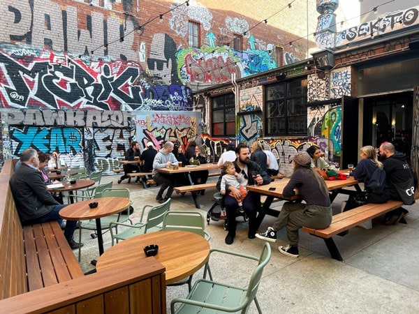 the al fresco dining at Odd Culture, Fitzroy