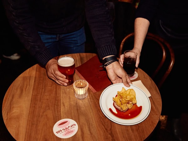 food and drinks on the table at Odd Culture, Fitzroy