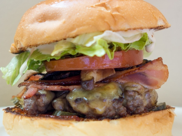 a close-up shot of burger at 1090 Burger, Richmond