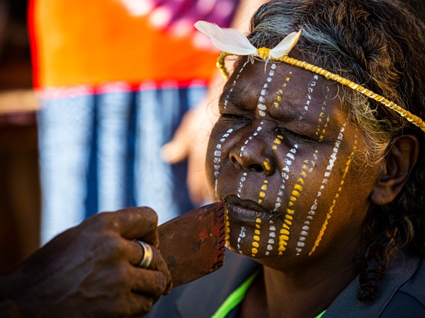 Aboriginal face painting, Tiwi Islands, NT